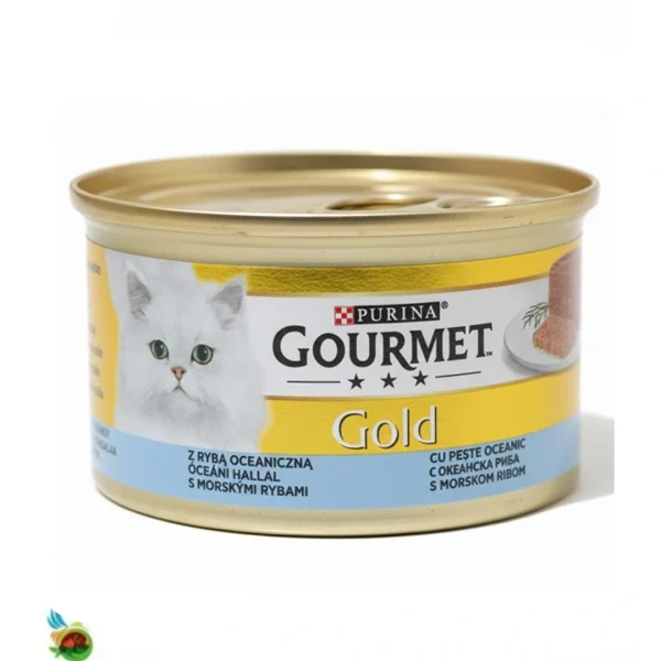 کنسرو پته گربه گورمت گلد طعم ماهی اقیانوسی Gourmet gold with ocean fish وزن ۸۵ گرم
