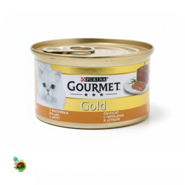 کنسرو پته گربه گورمت گلد طعم جگر Gourmet gold with liver وزن ۸۵ گرم