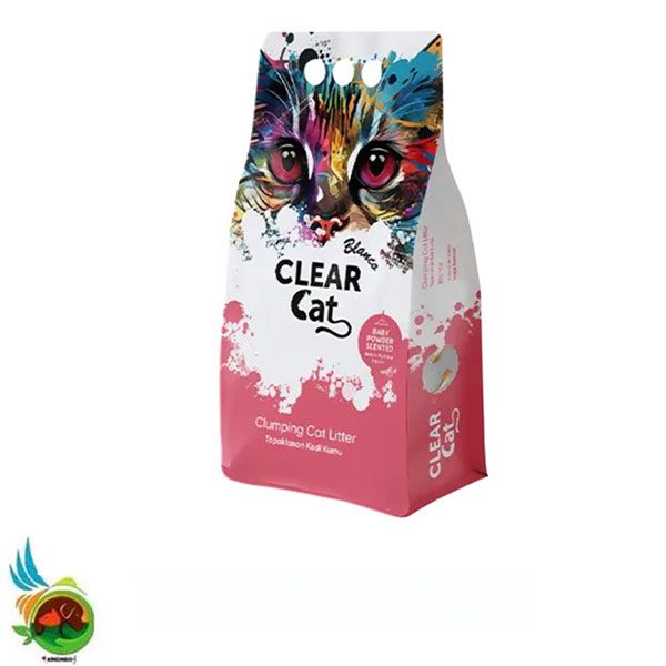 Untitled-1 خاک گربه کلیر کت با رایحه پودر بچه Clear cat baby powder حجم 5 لیتر