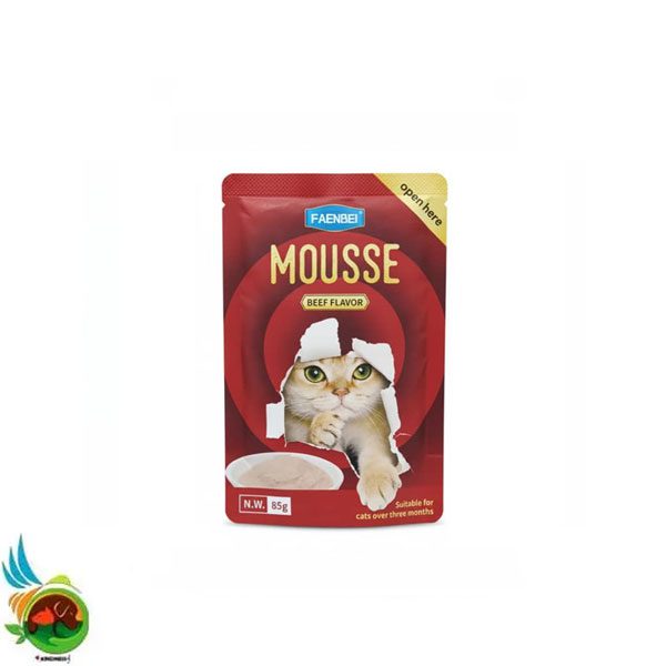 پوچ گربه فنبی مدل موس طعم گوشت گاو Faenbei mousse beef وزن ۸۵ گرم
