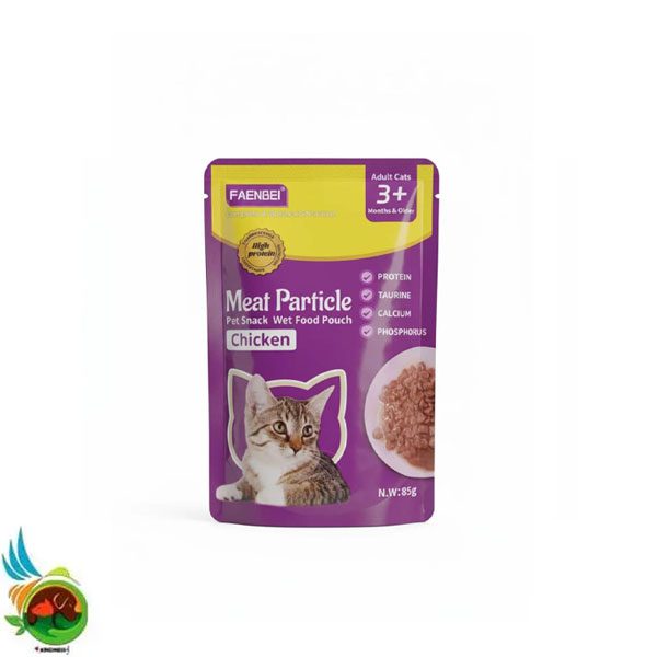 پوچ گربه فنبی مدل چانکی طعم مرغ Faenbei meat particle chicken وزن ۸۵ گرم