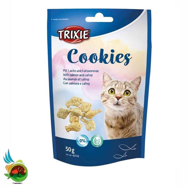 Untitled-1 تشویقی بیسکویتی گربه تریکسی طعم ماهی و کت نیپ Trixie cookies fish & catnip وزن ۵۰ گرم - تصویر 1