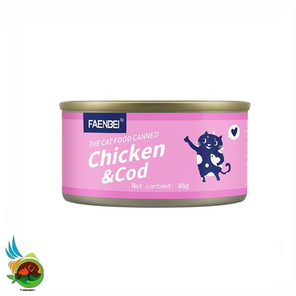 Untitled-1 کنسرو نچرال گربه فنبی طعم مرغ و ماهی کاد Faenbei the cat food chicken & cod وزن ۱۷۰ گرم - تصویر 1