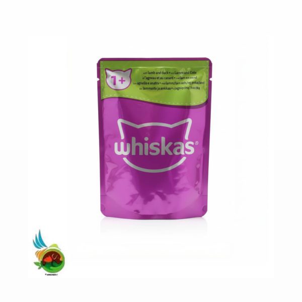 پوچ گربه بالغ ویسکاس طعم بره و اردک Whiskas with lamb and duck وزن ۸۵ گرم