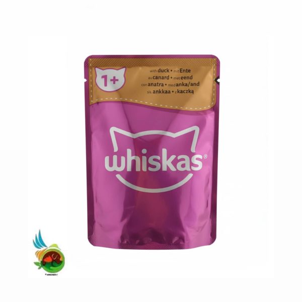 پوچ گربه بالغ ویسکاس طعم اردک Whiskas with duck وزن ۸۵ گرم