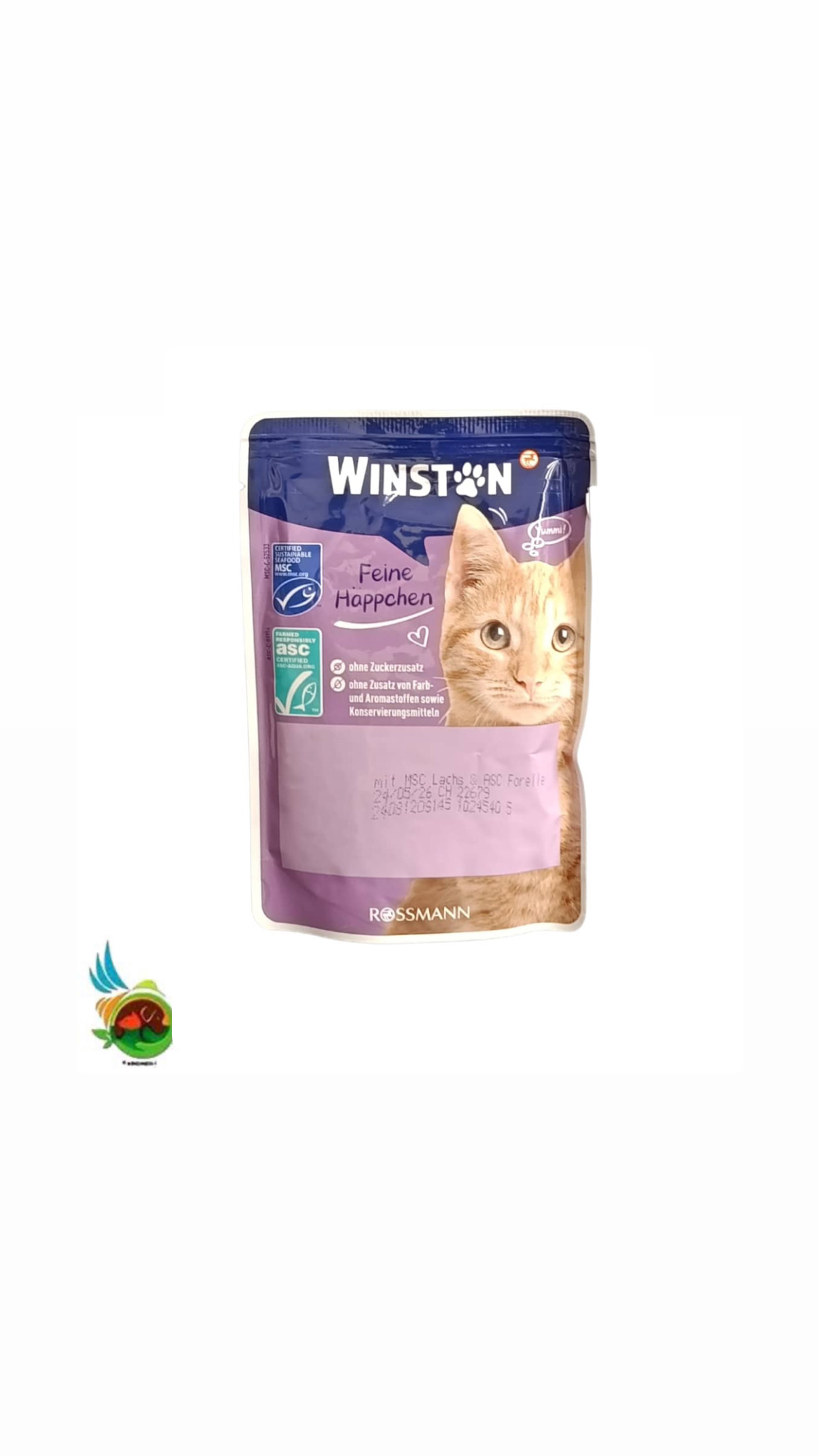 Screenshot پوچ گربه وینستون طعم سالمون و قزل آلا وزن 100 گرم - تصویر 1