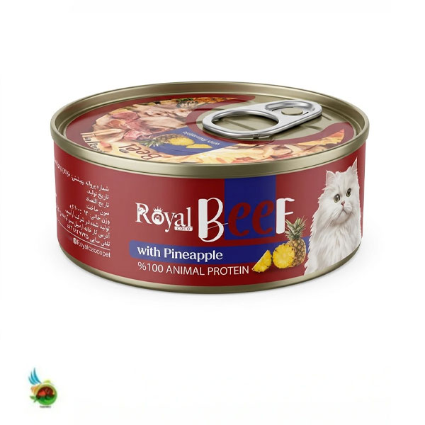 Untitled-1 کنسرو نچرال گربه رویال کوکو با طعم گوشت و آناناس Royal coco beef with pineapple وزن ۱۰۰ گرم - تصویر 1
