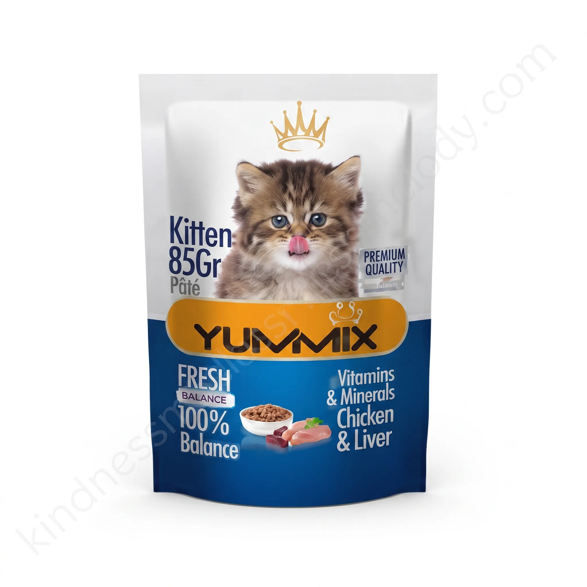 yamix-kitten-pate-liver-chicken-85g پوچ بچه گربه یامیکس طعم جگر و مرغ YAMIX Kitten Pate with Liver & Chicken وزن 85 گرم - تصویر 1