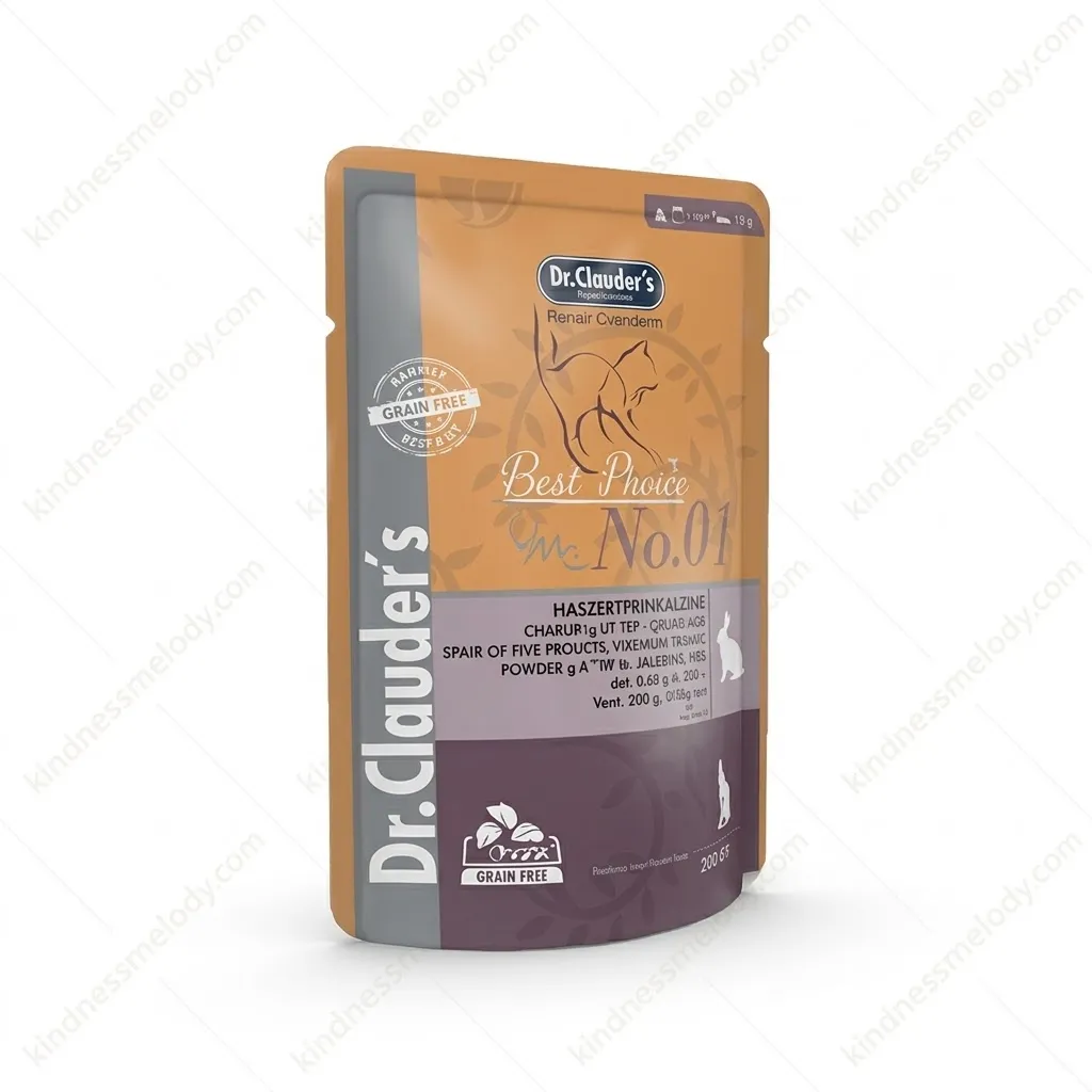 drclauders پوچ گربه دکتر کلادرز طعم گوشت خرگوش و جگر Dr. Clauder's Cat Pouch Rabbit and Liver 100g بسته ۱۰۰ گرمی - تصویر 1